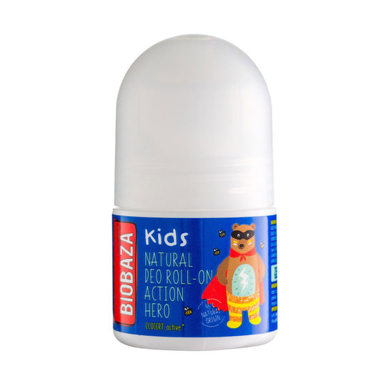 Biobaza Biobaza, Action Hero, Natürliche Inhaltsstoffe, Erfrischend, Zitrus, Deodorant-Roll-On, Für Jungen, 30 ml Regular