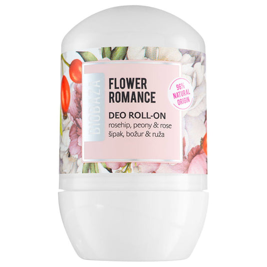 Biobaza Biobaza, Flower Romance, Natürliche Inhaltsstoffe, Erfrischend, Floral, Deodorant-Roll-On, Für Frauen, 50 ml Regular