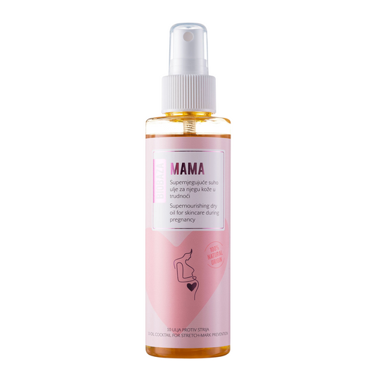 Biobaza Biobaza, Mama, Natürliche Inhaltsstoffe, Gegen Dehnungsstreifen, Täglich, Öl, Abdomen & Thighs, 150 ml Regular