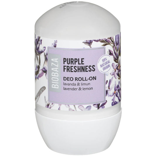 Biobaza Biobaza, Purple Freshness, Natürliche Inhaltsstoffe, Erfrischend, Floral & Citrus, Deodorant-Roll-On, Für Frauen, 50 