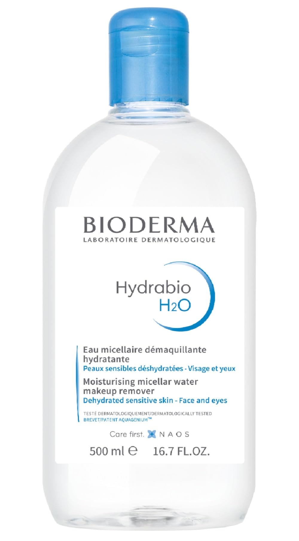 Bioderma Bioderma, Hydrabio H2O, Reinigung, Mizellenwasser, Für empfindliche & trockene Haut, 500 ml Regular
