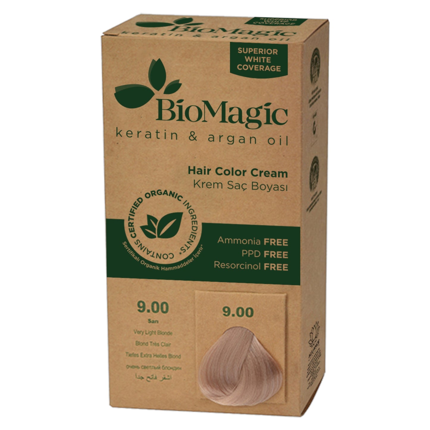 Biomagic Permanente Haarfarbe 9/00 Very Light Blonde – 250 ml Tester für strahlend helle Blondtöne