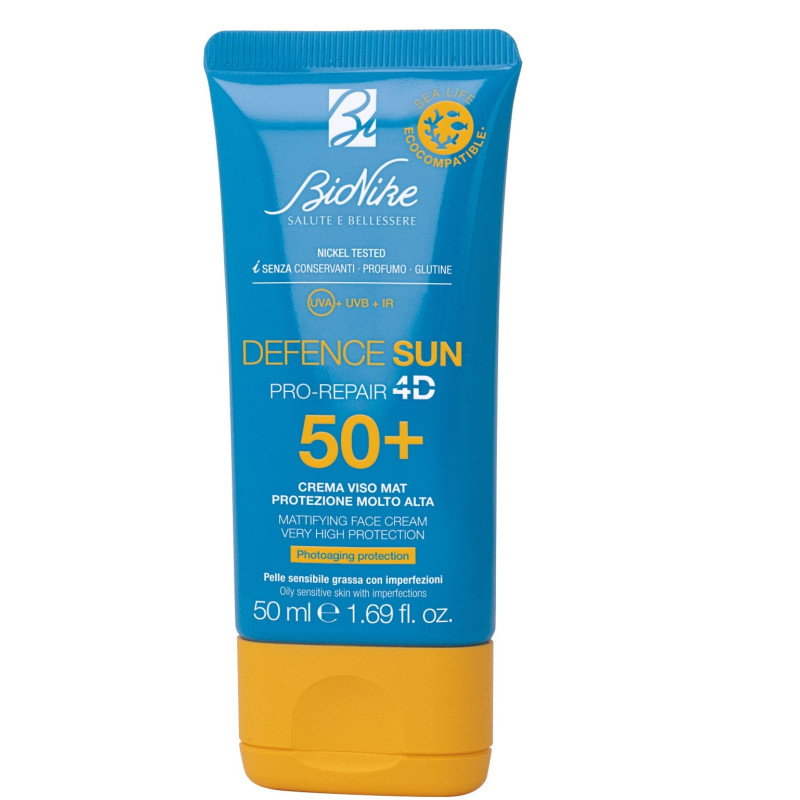 BioNike Sahne BioNike, Defence Sun, Mattifying & Protecting, Before Sun Exposure, Cream, For Face, SPF 50+, 50 ml Regular