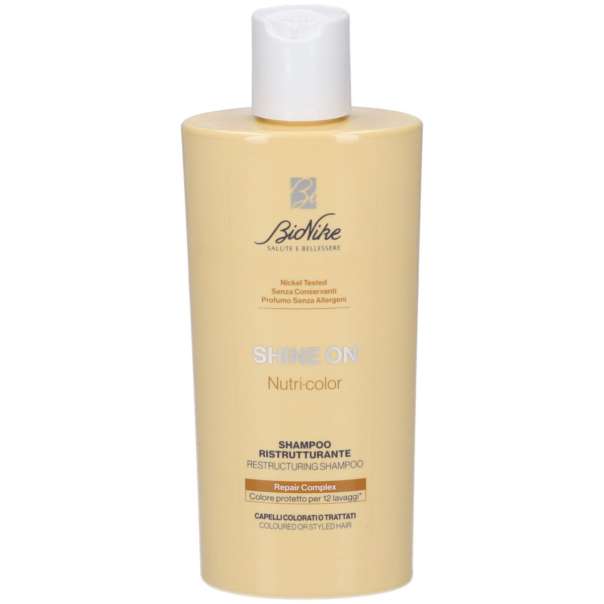 BioNike Shampoo nach dem Färben BioNike, Shine On Nutri, Post Colour Shampoo, Color Protection & Nourishing, 200 ml Regular