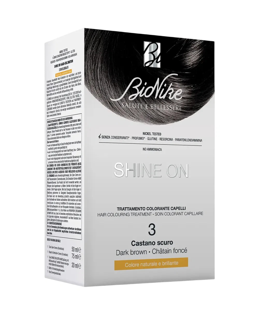 BioNike Permanente Haarfarbe BioNike, Shine On, Permanent Hair Dye, 3 Dark Brown, 1 pcs Regular