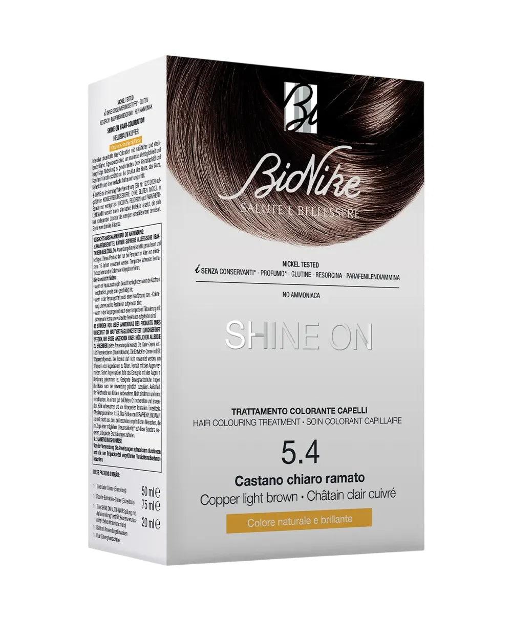 BioNike BioNike, Shine On, Permanente Haarfarbe, 5.4 Copper Light Brown, 145 ml Regular