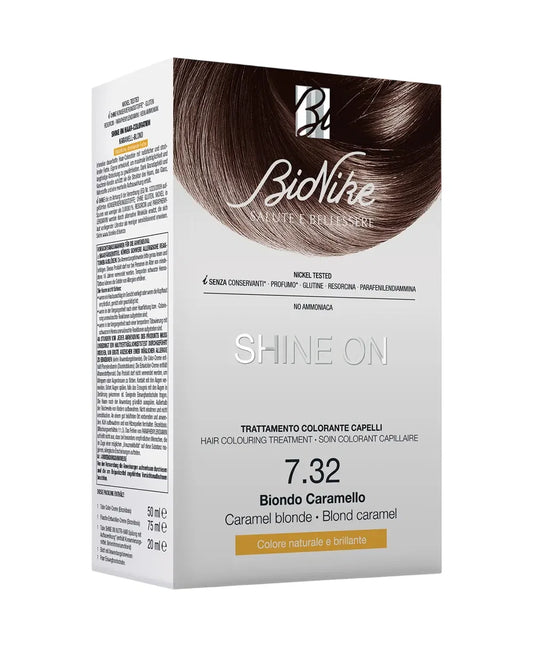 BioNike Permanente Haarfarbe BioNike, Shine On, Permanent Hair Dye, 7.32 Caramel Blonde, 145 ml Regular