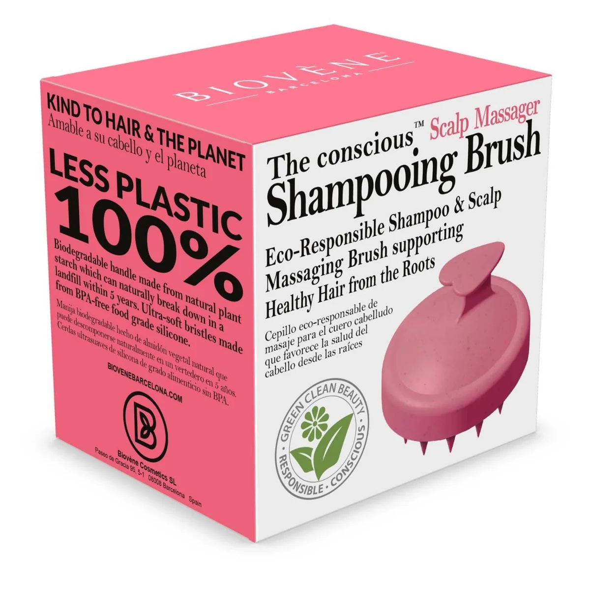 Biovene Biovene, The Conscious Shampooing Brush, Kopfhautbürste, Rosa Regular