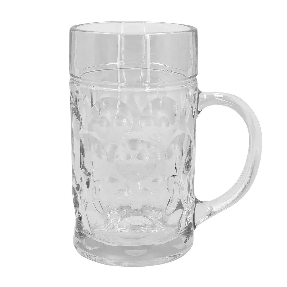 Oktoberfest Bierglas Maßkrug 1 Liter Echtglas – Klassisch 1,2 Kg