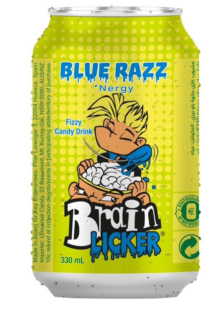 Brain Licker Saurer Blue Raspberry Candy Drink 330ml - Candyshop.ch