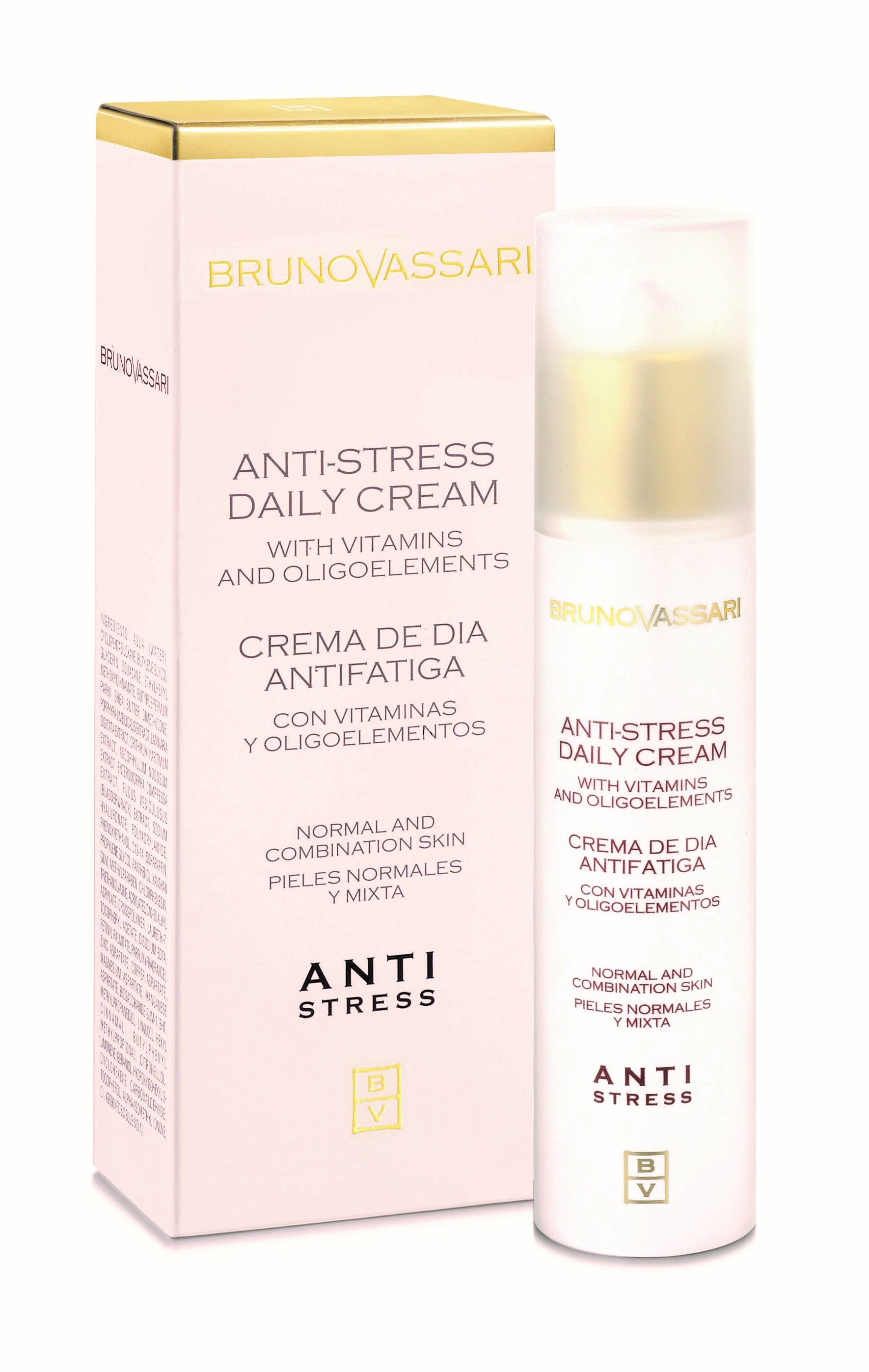 Bruno Vassari Bruno Vassari, Anti Stress, Vitamin A, Ermüdungsfrei, Täglich, Sahne, Für Gesicht/Hals & Dekolleté, 50 ml Regul