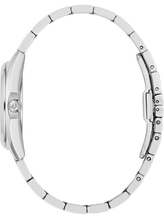 BULOVA Damen Quarzuhr mit Datum aus Kunststoff 20 mm 96L347 – Produktansicht