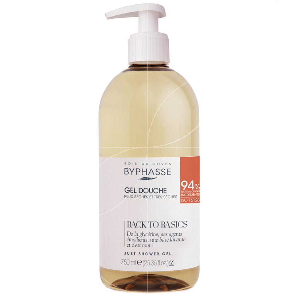 Byphasse Byphasse, Back To Basics, Duschgel, Für trockene Haut, 750 ml *Tester