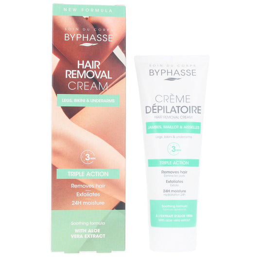 Byphasse Byphasse, Byphasse, Aloe Vera, Haarentfernungscreme, Für alle Hauttypen, Für Beine, 125 ml Regular