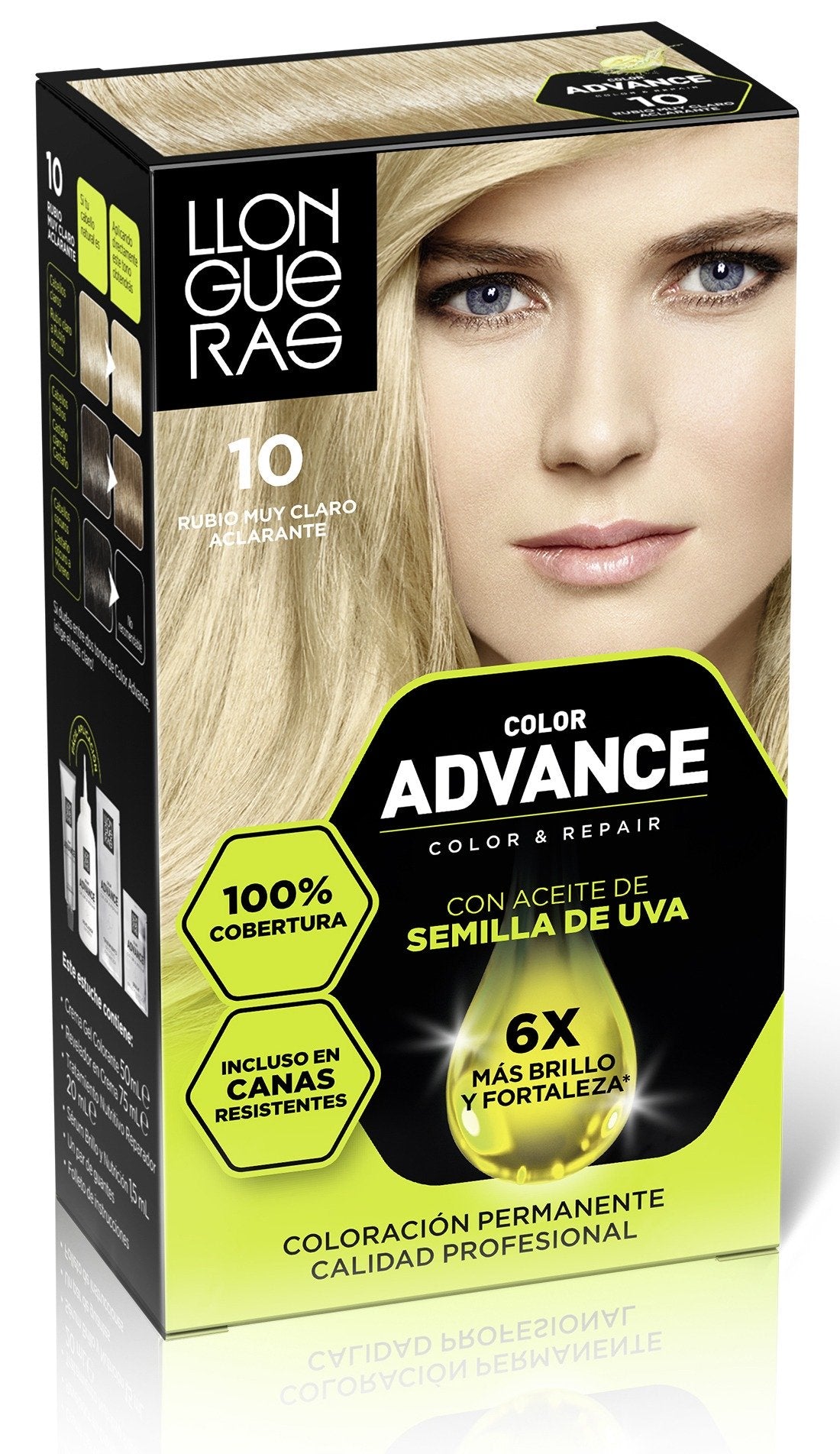 Llongueras Color Advance 10-Rubio Muy Claro Aclarante 1 U