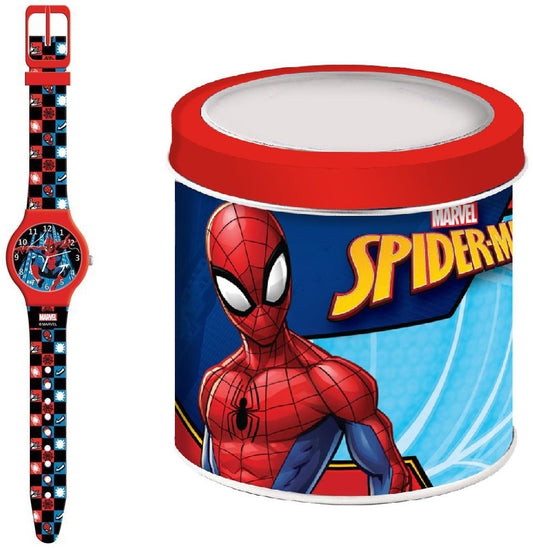 CARTOON SPIDERMAN - Tin Watch Kinder Quarzuhr aus Kunststoff 33 mm 508447 – Produktansicht