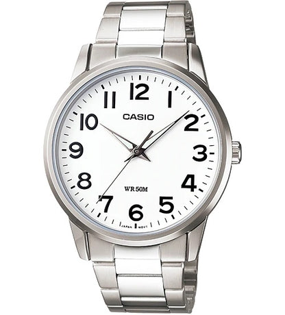CASIO COLLECTION & VINTAGE 3 H - WHITE MTP-1303D-7BVDF Only Time Armbanduhr 40 mm Weiss