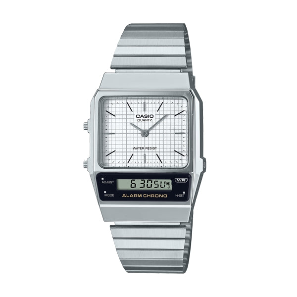 CASIO COLLECTION & VINTAGE AQ-800E-7AEF Dual Time Armbanduhr 40 mm Weiss
