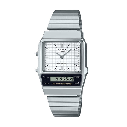 CASIO COLLECTION & VINTAGE AQ-800E-7AEF Dual Time Armbanduhr 40 mm Weiss