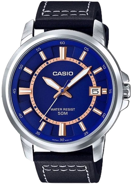 CASIO COLLECTION & VINTAGE BOLD - BLUE MTP-E130L-2A Date Armbanduhr 47 mm Blau
