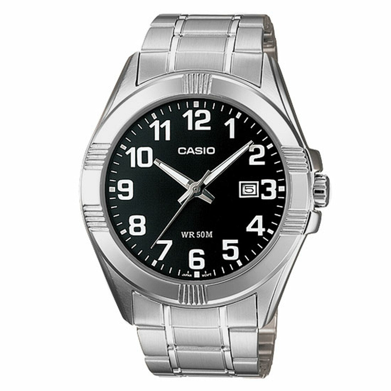 CASIO COLLECTION & VINTAGE BOLD DATE - BLACK Herren Quarzuhr mit Datum aus Edelstahl mit SS – Produktansicht