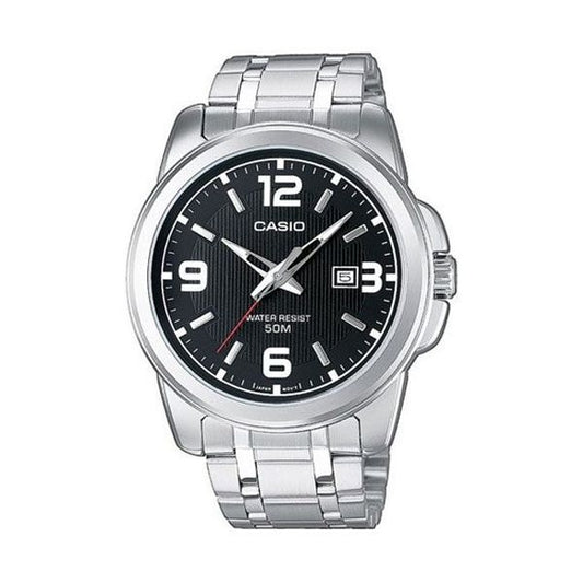 CASIO COLLECTION & VINTAGE BOLD DATE - BLACK MTP-1314PD-1AVEF Date Armbanduhr 45 mm Schwarz