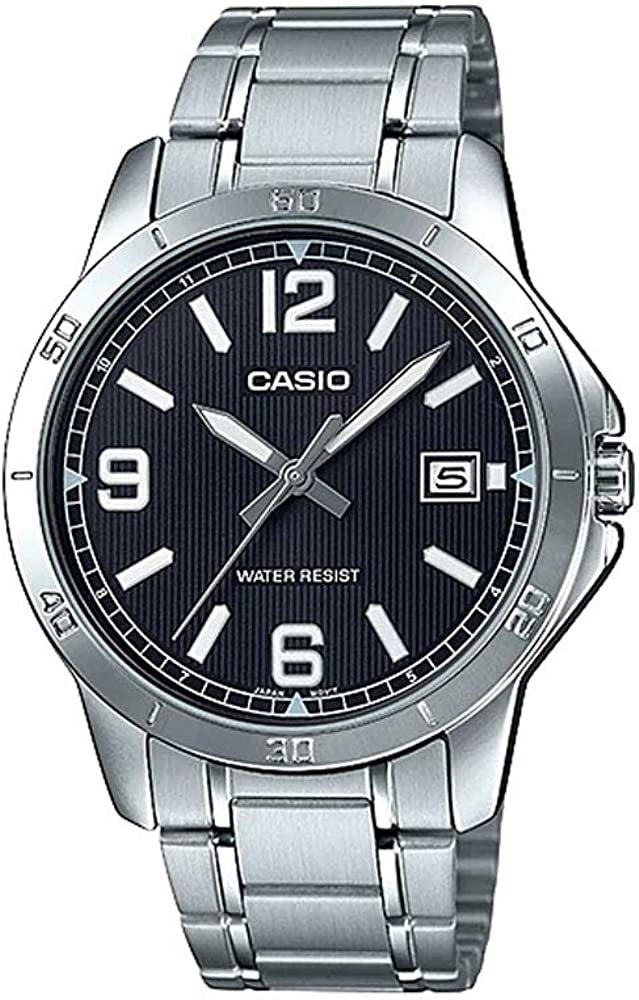 CASIO COLLECTION & VINTAGE CASUAL DATE - BLACK MTP-V004D-1B2UDF Date Armbanduhr 41.5 mm Schwarz