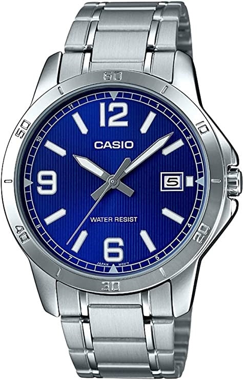 CASIO COLLECTION & VINTAGE CASUAL DATE - BLUE MTP-V004D-2BUDF Only Time Armbanduhr 41.5 mm Blau