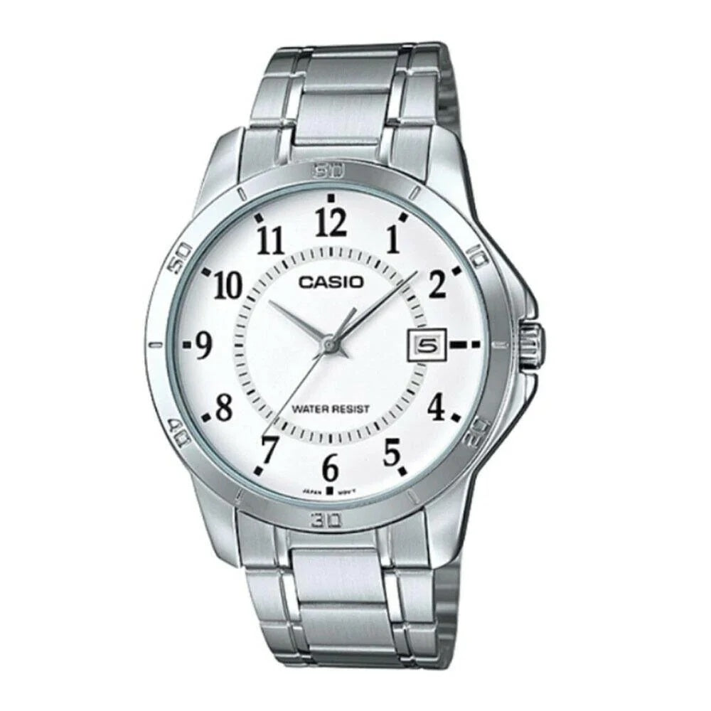 CASIO COLLECTION & VINTAGE CASUAL DATE - WHITE Herren Quarzuhr mit Datum aus Edelstahl mit SS – Produktansicht