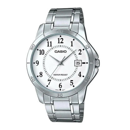 CASIO COLLECTION & VINTAGE CASUAL DATE - WHITE Herren Quarzuhr mit Datum aus Edelstahl mit SS – Produktansicht
