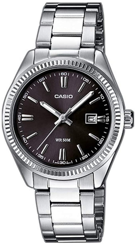 CASIO COLLECTION & VINTAGE DATE - BLACK MTP-1302D-1A1VDF Date Armbanduhr 38.5 mm Schwarz