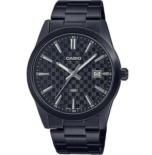 CASIO COLLECTION & VINTAGE DATE - CARBON LOOK - BLACK MTP-VD03B-1AUDF Date Armbanduhr 41 mm Schwarz