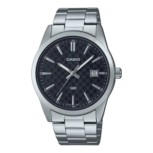 CASIO COLLECTION & VINTAGE DATE - CARBON LOOK - BLACK MTP-VD03D-1AUDF Date Armbanduhr 41 mm Schwarz