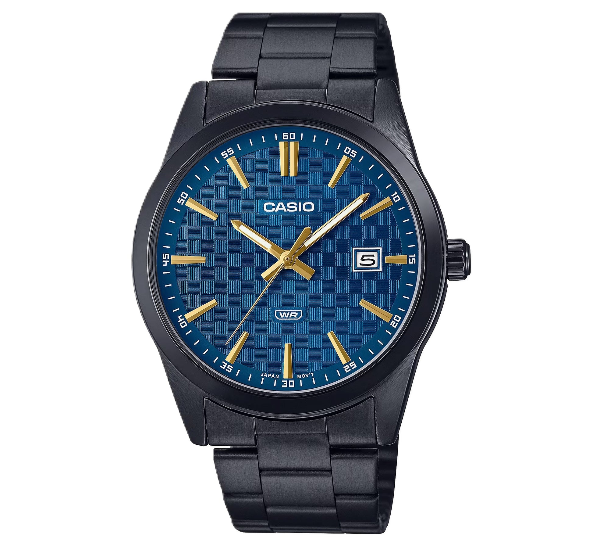 CASIO COLLECTION & VINTAGE DATE - CARBON LOOK - BLUE MTP-VD03B-2AUDF Date Armbanduhr 41 mm Schwarz ansicht-2
