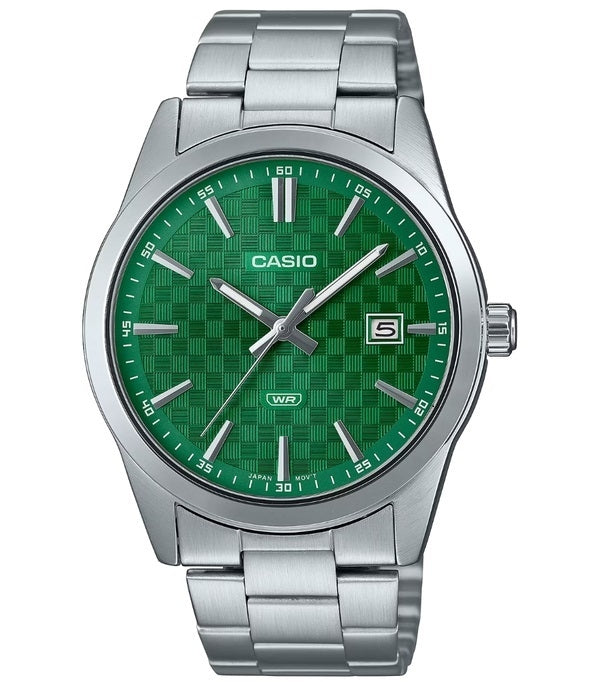 CASIO COLLECTION & VINTAGE DATE - CARBON LOOK - GREEN MTP-VD03D-3A1UDF Date Armbanduhr 41 mm Grün