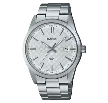 CASIO COLLECTION & VINTAGE DATE - CARBON LOOK - SILVER MTP-VD03D-7AUDF Date Armbanduhr 41 mm Silber
