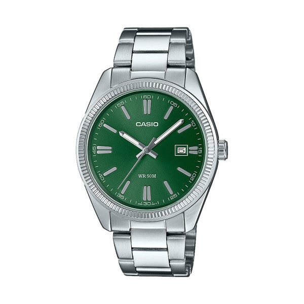 CASIO COLLECTION & VINTAGE DATE - FOREST GREEN MTP-1302PD-3AVEF Date Armbanduhr 38.5 mm Grün