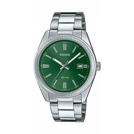 CASIO COLLECTION & VINTAGE DATE - FOREST GREEN MTP-1302PD-3AVEF Date Armbanduhr 38.5 mm Grün