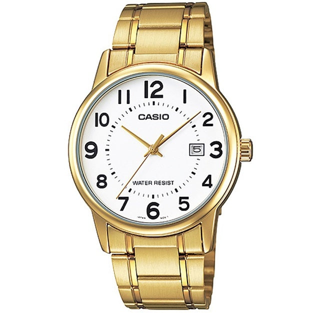 CASIO COLLECTION & VINTAGE DATE GOLD - WHITE MTP-V002G-7B2UDF Date Armbanduhr 42 mm Gold