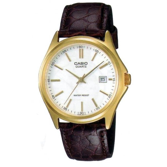 CASIO COLLECTION & VINTAGE DATE LEATHER - WHITE MTP-1183Q-7ADF Date Armbanduhr 38.5 mm Weiss
