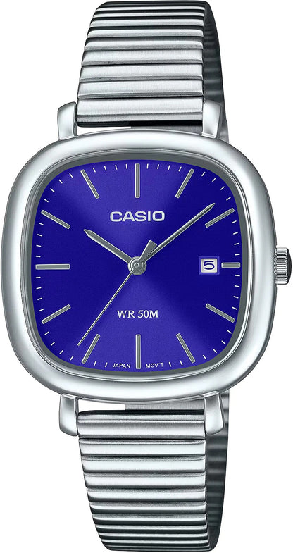 CASIO COLLECTION & VINTAGE DATE SQUARE - BLUE LTP-B166D-2AVEF Date Armbanduhr 30 mm Blau ansicht-2