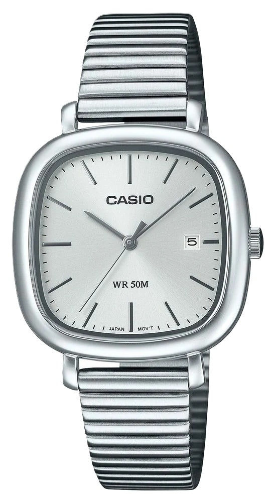 CASIO COLLECTION & VINTAGE DATE SQUARE - SILVER LTP-B166D-7AVEF Date Armbanduhr 30 mm Silber ansicht-2