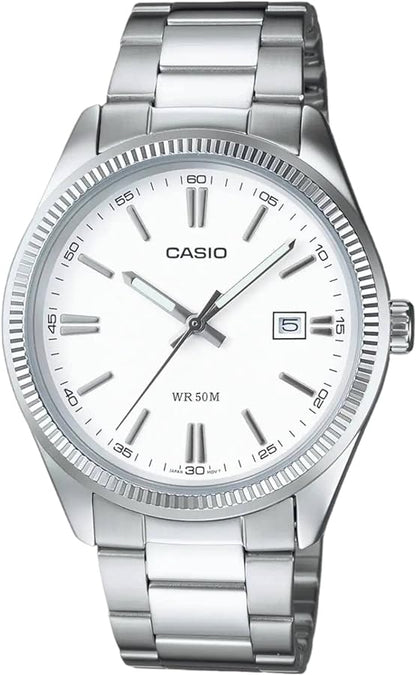 CASIO COLLECTION & VINTAGE DATE - WHITE MTP-1302D-7A1VDF Date Armbanduhr 38.5 mm Weiss