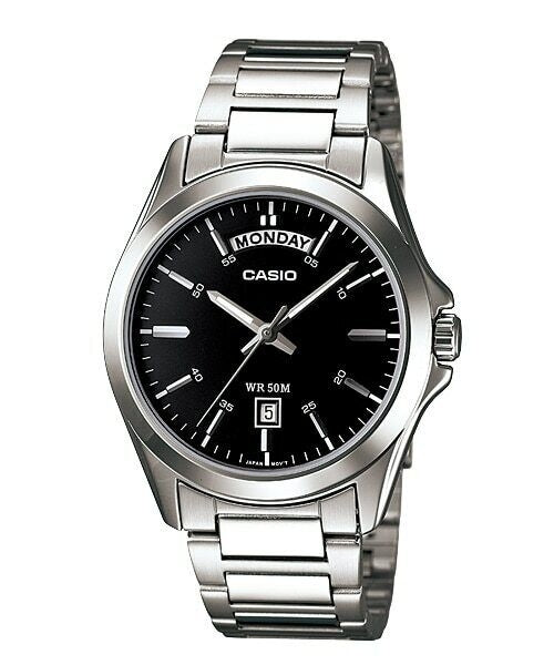 CASIO COLLECTION & VINTAGE DAY DATE - BLACK MTP-1370D-1A1VDF Day & Date Armbanduhr 45 mm Schwarz