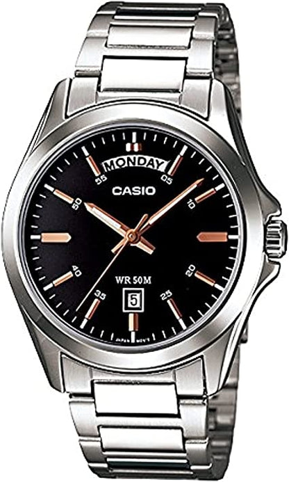 CASIO COLLECTION & VINTAGE DAY DATE - BLACK ROSE GOLD INDEX Herren Quarzuhr mit Datum aus – Produktansicht