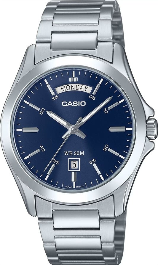 CASIO COLLECTION & VINTAGE DAY DATE - BLUE MTP-1370D-2A2VDF Day & Date Armbanduhr 40 mm Blau