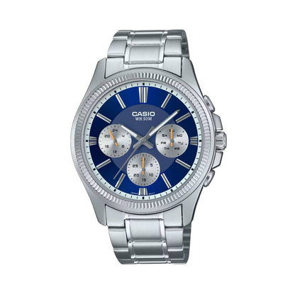 CASIO COLLECTION & VINTAGE DAY DATE MULTIFUNCTION - BLUE MTP-1375PD-2A1VEF Day - Date - 24H Armbanduhr 43.5 mm Blau