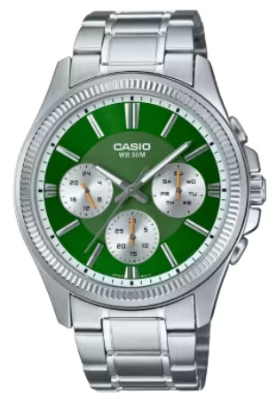 CASIO COLLECTION & VINTAGE DAY DATE MULTIFUNCTION - GREEN Herren Quarzuhr mit Datum aus – Produktansicht