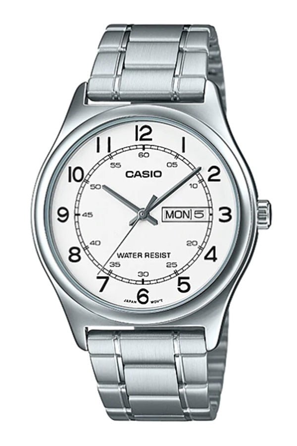 CASIO COLLECTION & VINTAGE DAY DATE - WHITE MTP-V006D-7B2UDF Day & Date Armbanduhr 38 mm Weiss