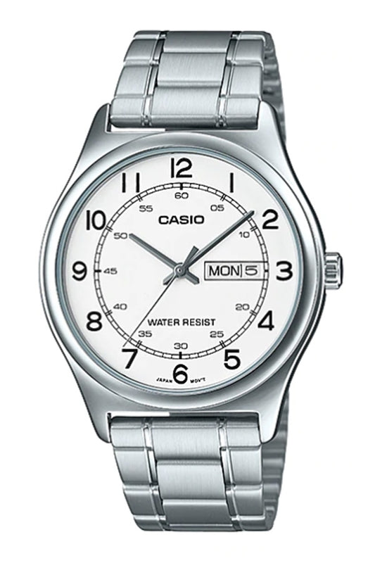 CASIO COLLECTION & VINTAGE DAY DATE - WHITE MTP-V006D-7B2UDF Day & Date Armbanduhr 38 mm Weiss